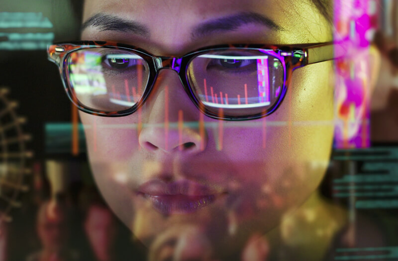 Engineer in glasses analysing data analytics