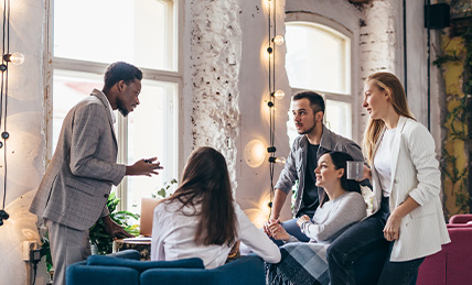 Business colleagues collaborating on a project