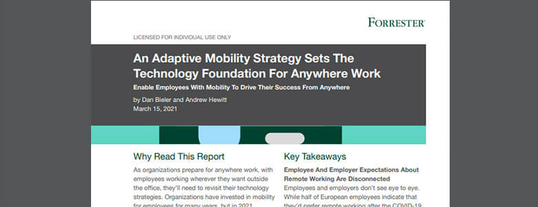 Artikel Forrester: An Adaptive Mobility Strategy Sets the Technology Foundation for Anywhere Work Bild