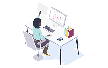 Woman pointing at laptop during a meeting