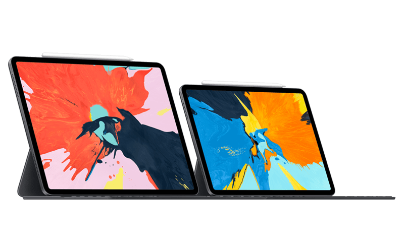 Apple iPad Pro family with Apple Pencil and keyboard folio