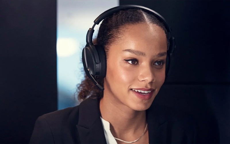 Woman using an APADT headset